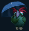 Scatter vogel met paraplu