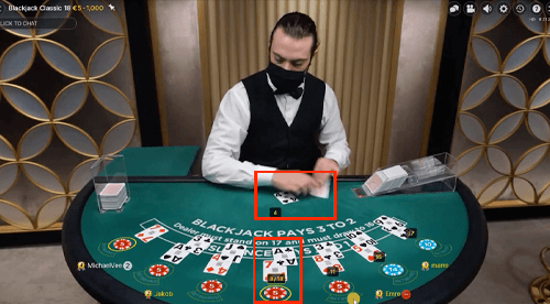 Live blackjack dealer